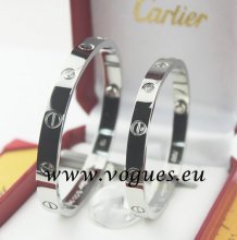 Cartier Couple Bracelet White Gold 4 Diamonds B6041003 (New Version - Prevent Screws Fall Out)